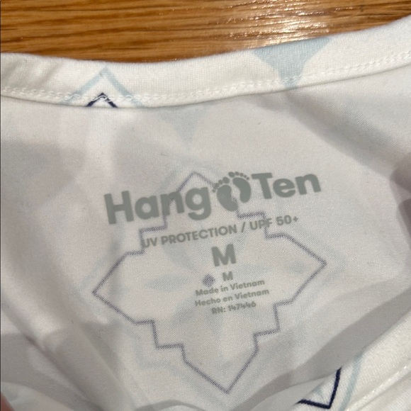 Hang Ten White Gray Long Sleeve Tee upf 50 medium new women’s rash guard - Picture 6 of 8